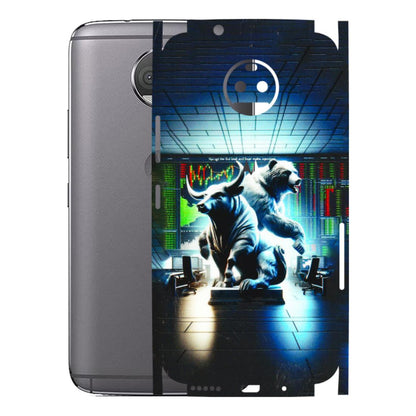 Motorola Phone Skins (All Models) - Stock Market Sensex Bear vs Bulls - 3D Embossed Finish (L-15) Motorola Moto G5S Plus