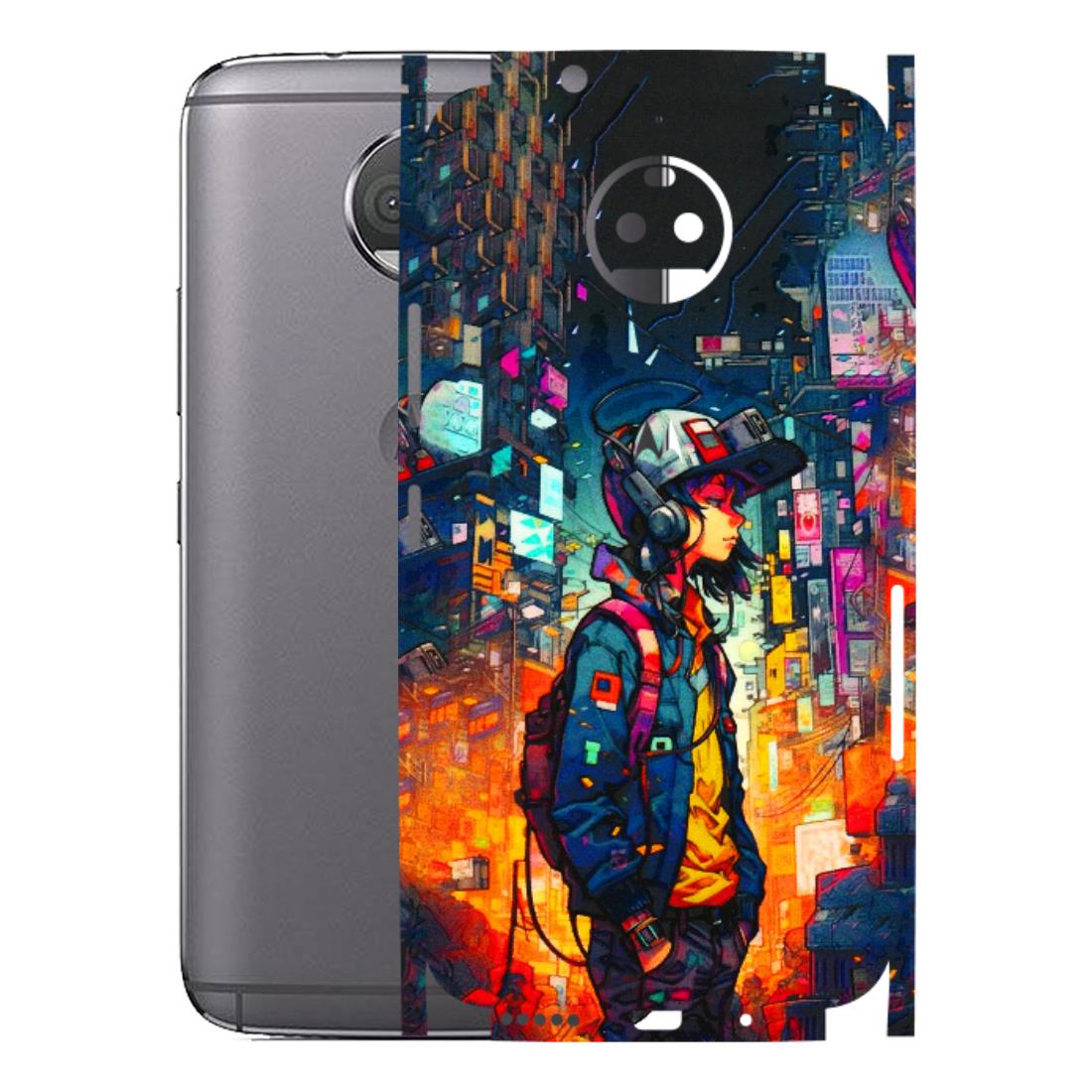 Motorola Phone Skins (All Models) - Street Anime Guy - 3D Embossed Finish (L-158) Motorola Moto G5S Plus