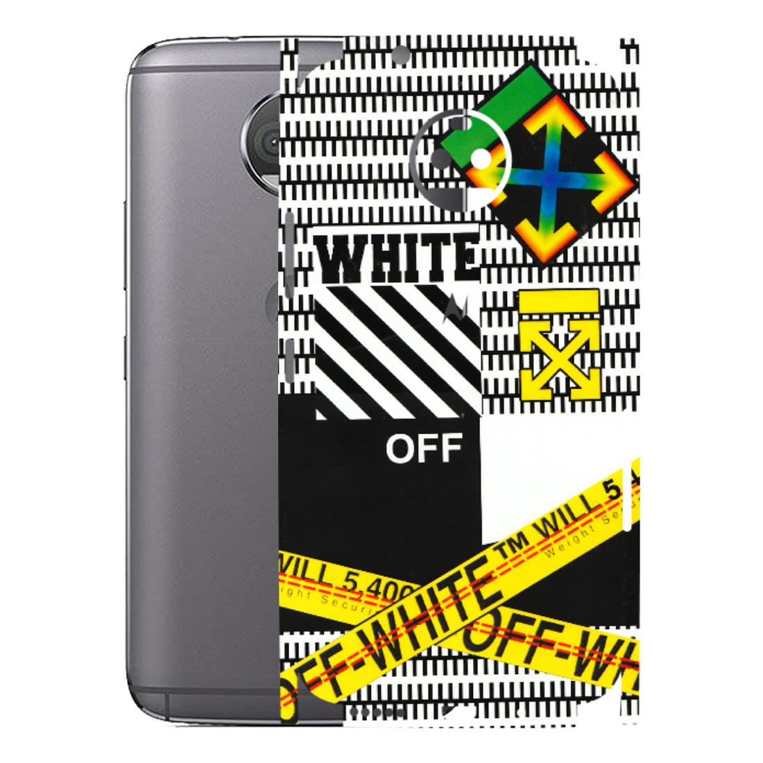 Motorola Phone Skins (All Models) - White Off Abstract - 3D Embossed Finish (L-172) Motorola Moto G5S Plus
