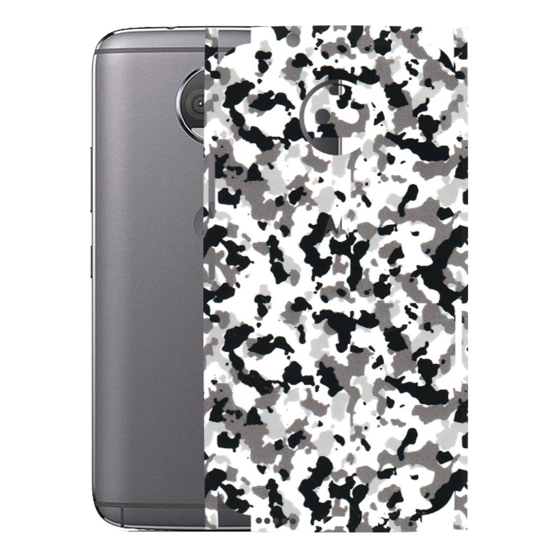 Motorola Phone Skins (All Models) - White Black Camouflage - 3D Embossed Finish (L-18) Motorola Moto G5S Plus