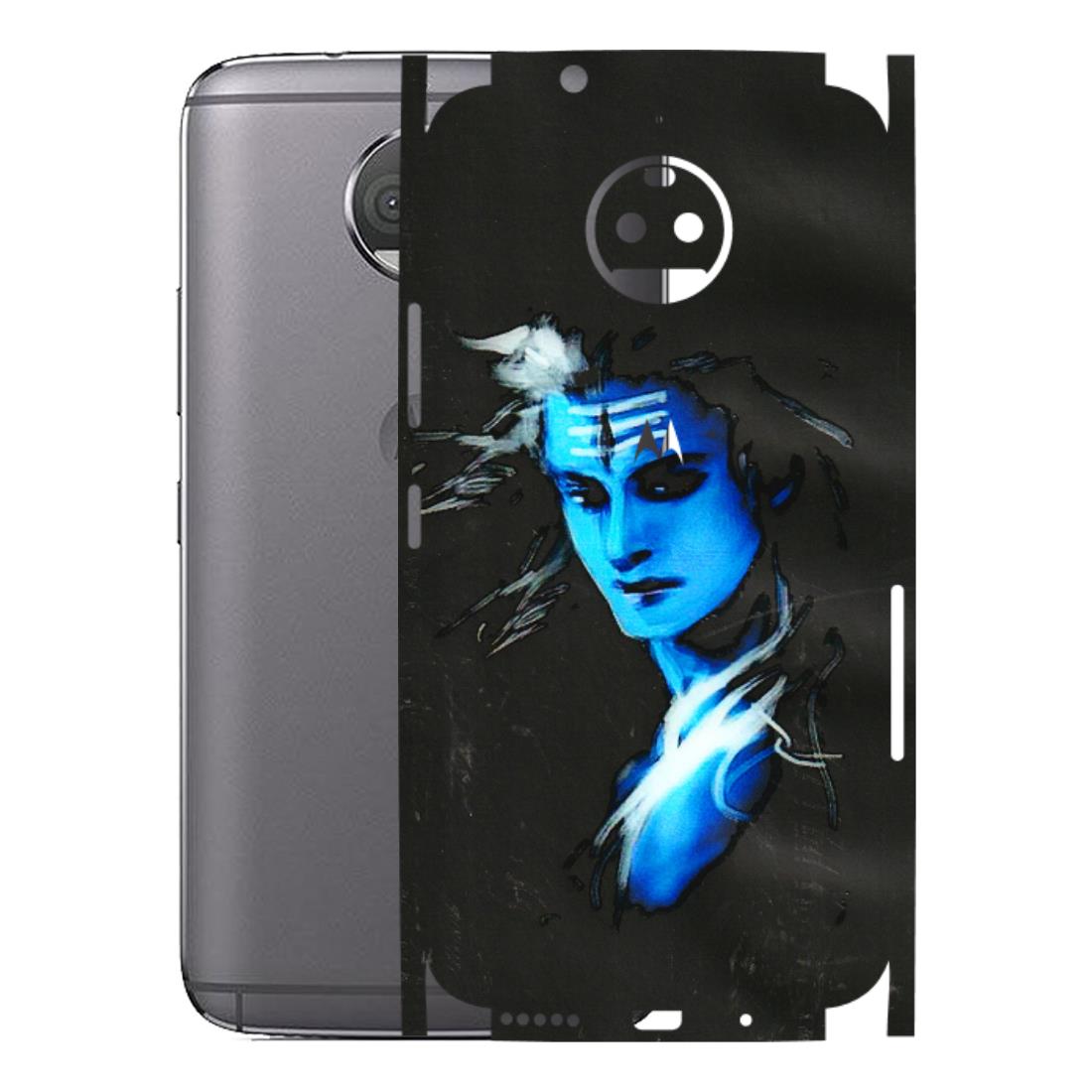 Motorola Phone Skins (All Models) - Har Har Mahadev Blue/Black - 3D Embossed Finish (L-185) Motorola Moto G5S Plus