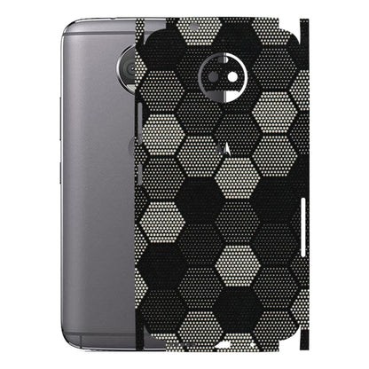 Motorola Phone Skins (All Models) - Black & White Dotted Honeycomb Texture - 3D Embossed Finish (L-202) Motorola Moto G5S Plus