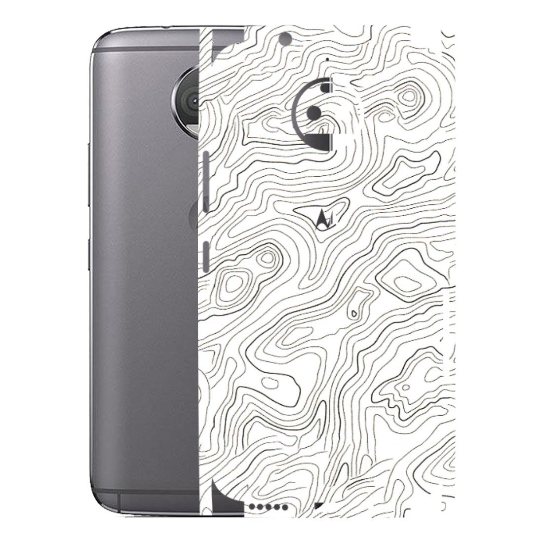 Motorola Phone Skins (All Models) - White Black Swirls - 3D Embossed Finish (L-219) Motorola Moto G5S Plus
