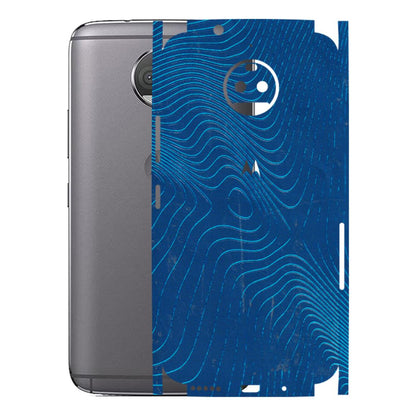 Motorola Phone Skins (All Models) - Abstract Blue Line Map - 3D Embossed Finish (L-272) Motorola Moto G5S Plus