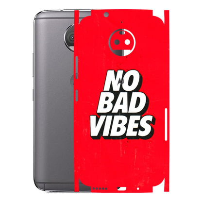 Motorola Phone Skins (All Models) - No Bad Vibes - 3D Embossed Finish (L-280) Motorola Moto G5S Plus
