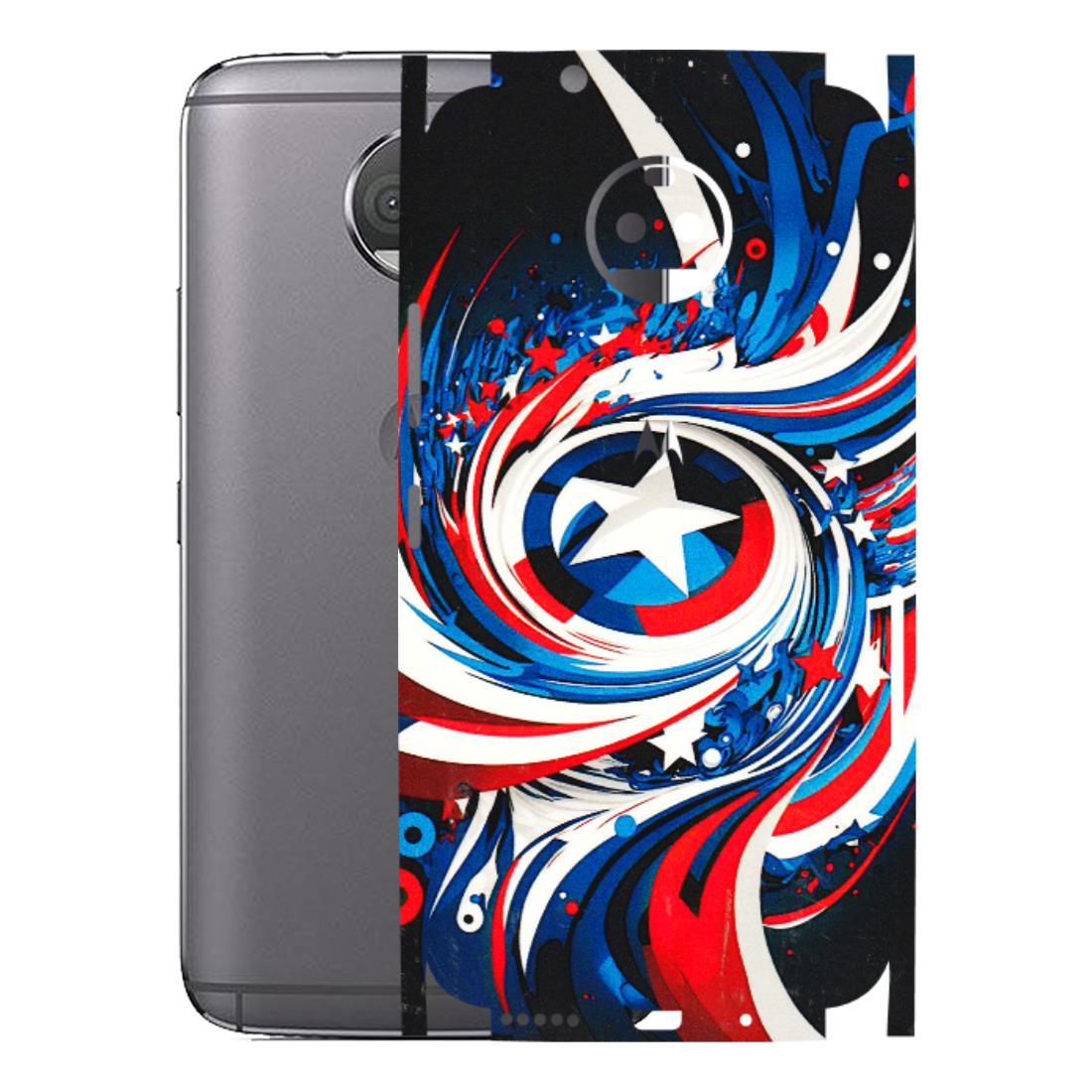 Motorola Phone Skins (All Models) - Captain America Logo - 3D Embossed Finish (L-307) Motorola Moto G5S Plus