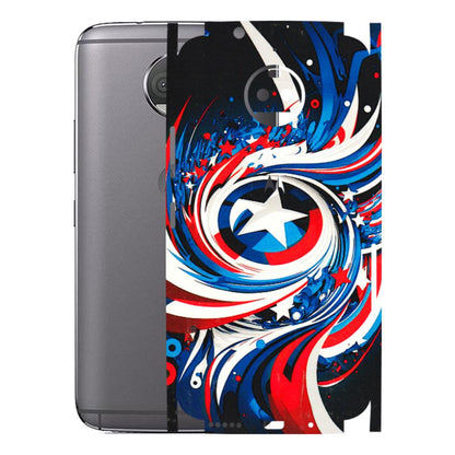 Motorola Phone Skins (All Models) - Captain America Logo - 3D Embossed Finish (L-307) Motorola Moto G5S Plus