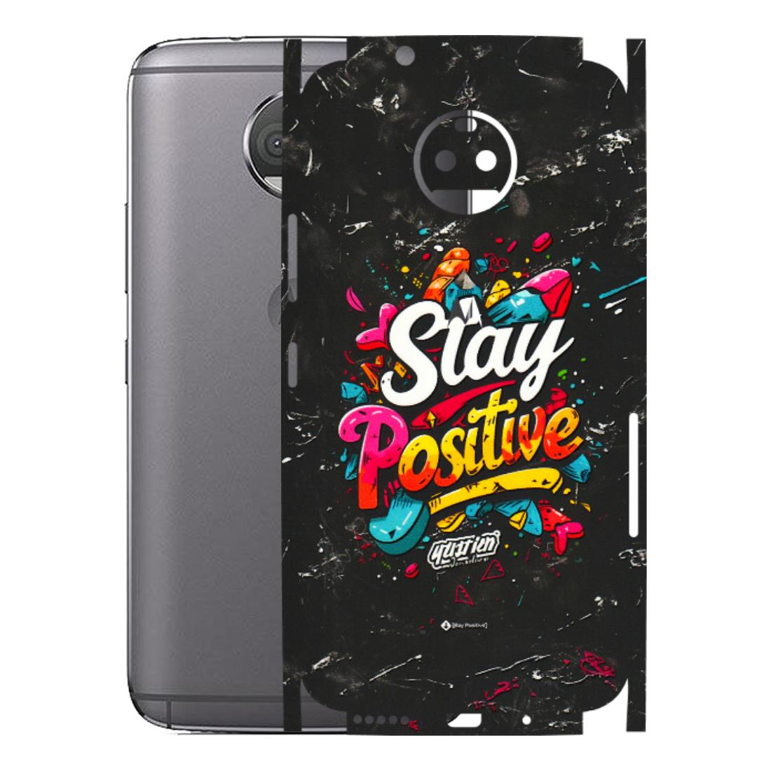 Motorola Phone Skins (All Models) - Stay Positive Black - 3D Embossed Finish (L-31) Motorola Moto G5S Plus