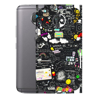 Motorola Phone Skins (All Models) - Black Creatives Doodles - 3D Embossed Finish (L-311) Motorola Moto G5S Plus
