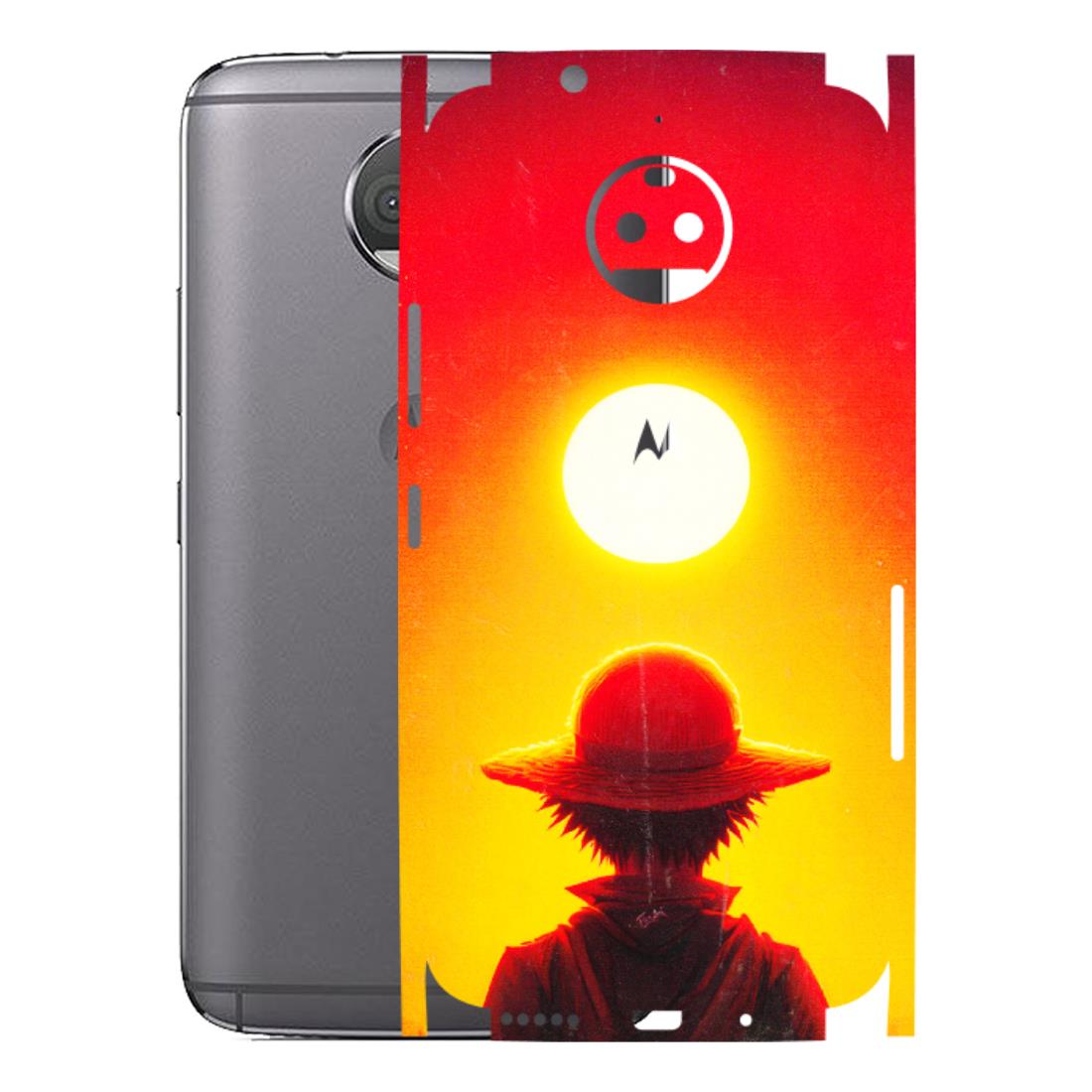 Motorola Phone Skins (All Models) - Cool Sunset With Monkey D.Luffy Anime - 3D Embossed Finish (L-329) Motorola Moto G5S Plus