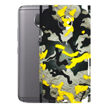 Motorola Phone Skins (All Models) - Yellow Camouflage - 3D Embossed Finish (L-61) Motorola Moto G5S Plus