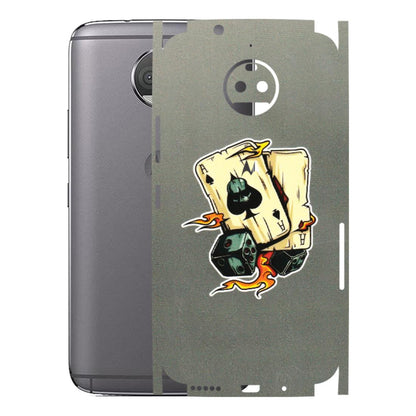 Motorola Phone Skins (All Models) - Grey Cards Of Ace - 3D Embossed Finish (L-77) Motorola Moto G5S Plus