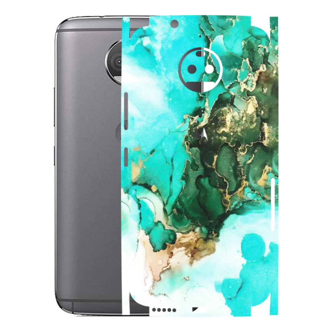Motorola Phone Skins (All Models) - The Blue Gold Marble - Matte Finish (M-124) Motorola Moto G5S Plus