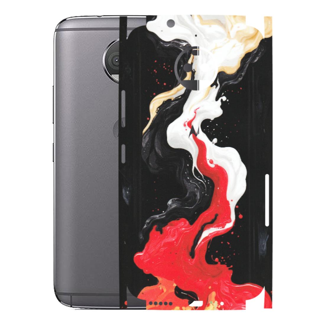 Motorola Phone Skins (All Models) - Black Red White Paint Splash Fusion - Matte Finish (M-56) Motorola Moto G5S Plus