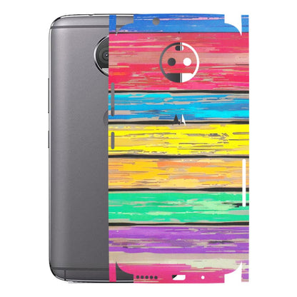 Motorola Phone Skins (All Models) - Multi Colour Wooden Wall - Matte Finish (M-96) Motorola Moto G5S Plus