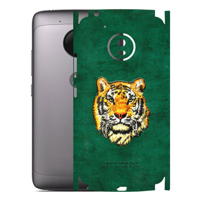 Motorola Phone Skins (All Models) - Leather Feel Tiger - 3D Embossed Finish (L-111) Motorola Moto G5