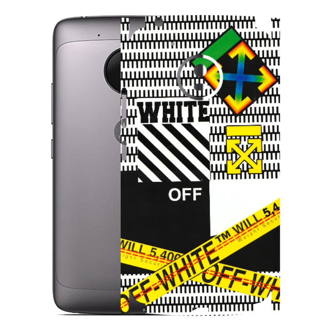 Motorola Phone Skins (All Models) - White Off Abstract - 3D Embossed Finish (L-172) Motorola Moto G5