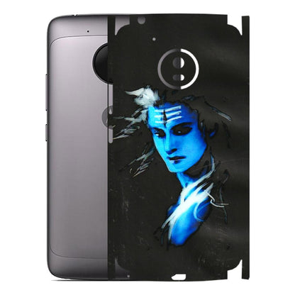 Motorola Phone Skins (All Models) - Har Har Mahadev Blue/Black - 3D Embossed Finish (L-185) Motorola Moto G5