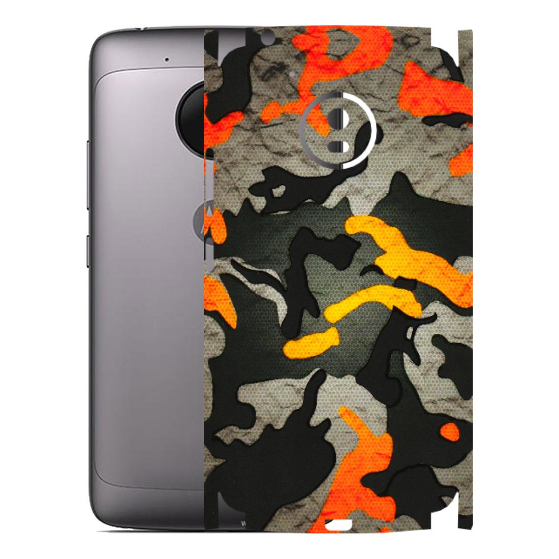 Motorola Phone Skins (All Models) - Orange Camouflage - 3D Embossed Finish (L-204) Motorola Moto G5
