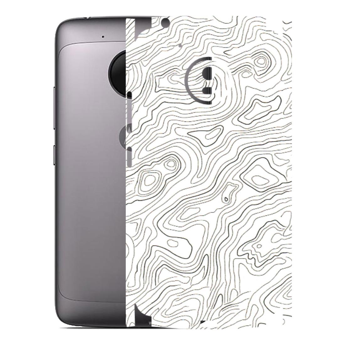 Motorola Phone Skins (All Models) - White Black Swirls - 3D Embossed Finish (L-219) Motorola Moto G5