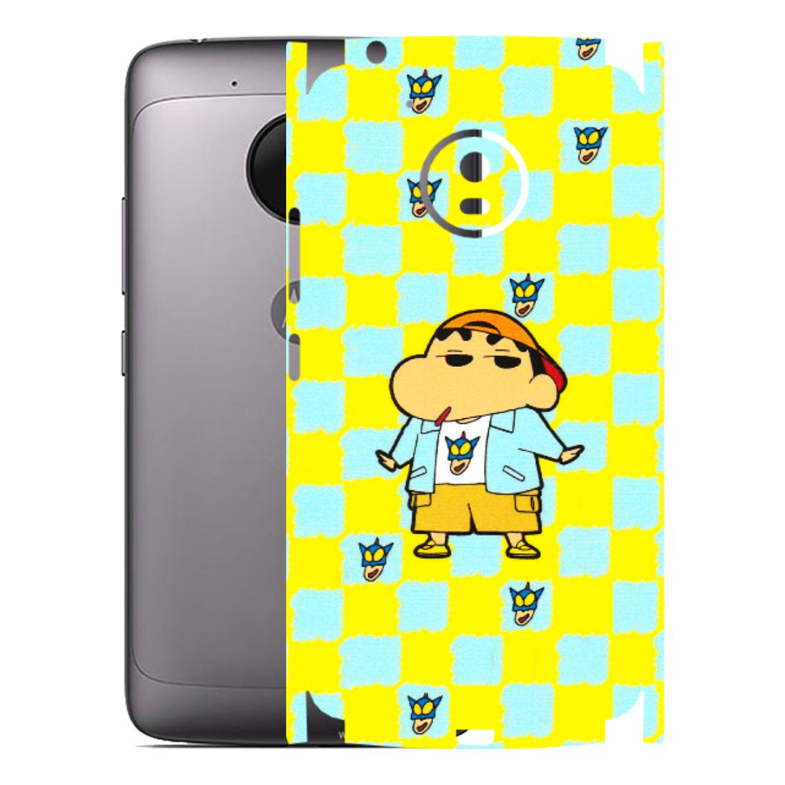 Motorola Phone Skins (All Models) - Yellow Blue Shinchan Cute - 3D Embossed Finish (L-221) Motorola Moto G5