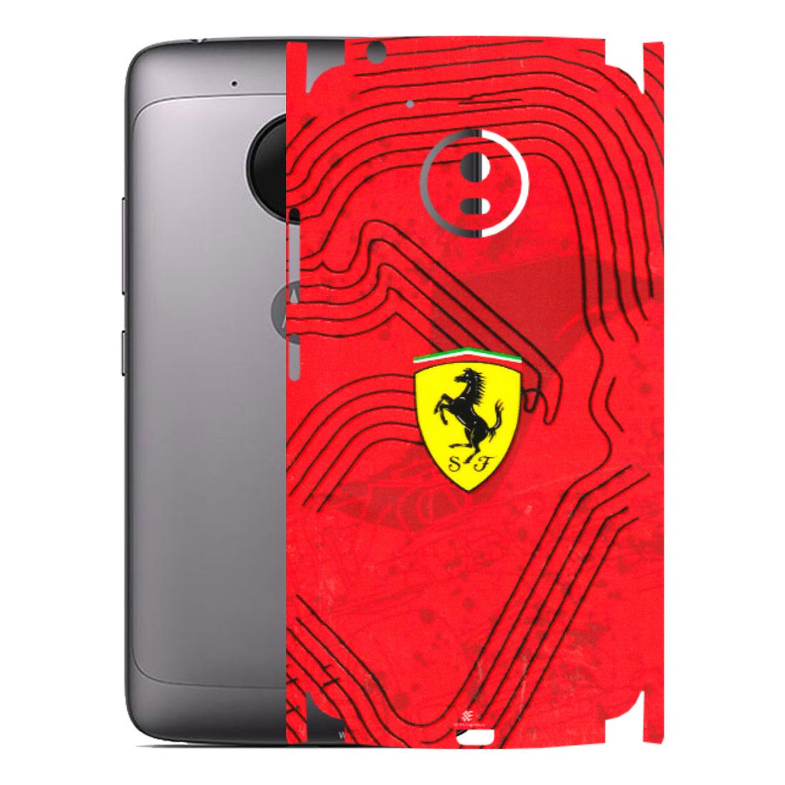 Motorola Phone Skins (All Models) - Red Ferrari Logo Stylish - 3D Embossed Finish (L-238) Motorola Moto G5