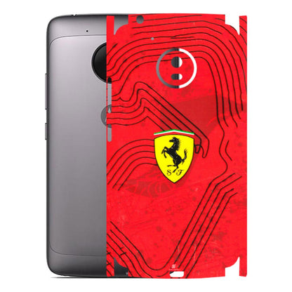 Motorola Phone Skins (All Models) - Red Ferrari Logo Stylish - 3D Embossed Finish (L-238) Motorola Moto G5