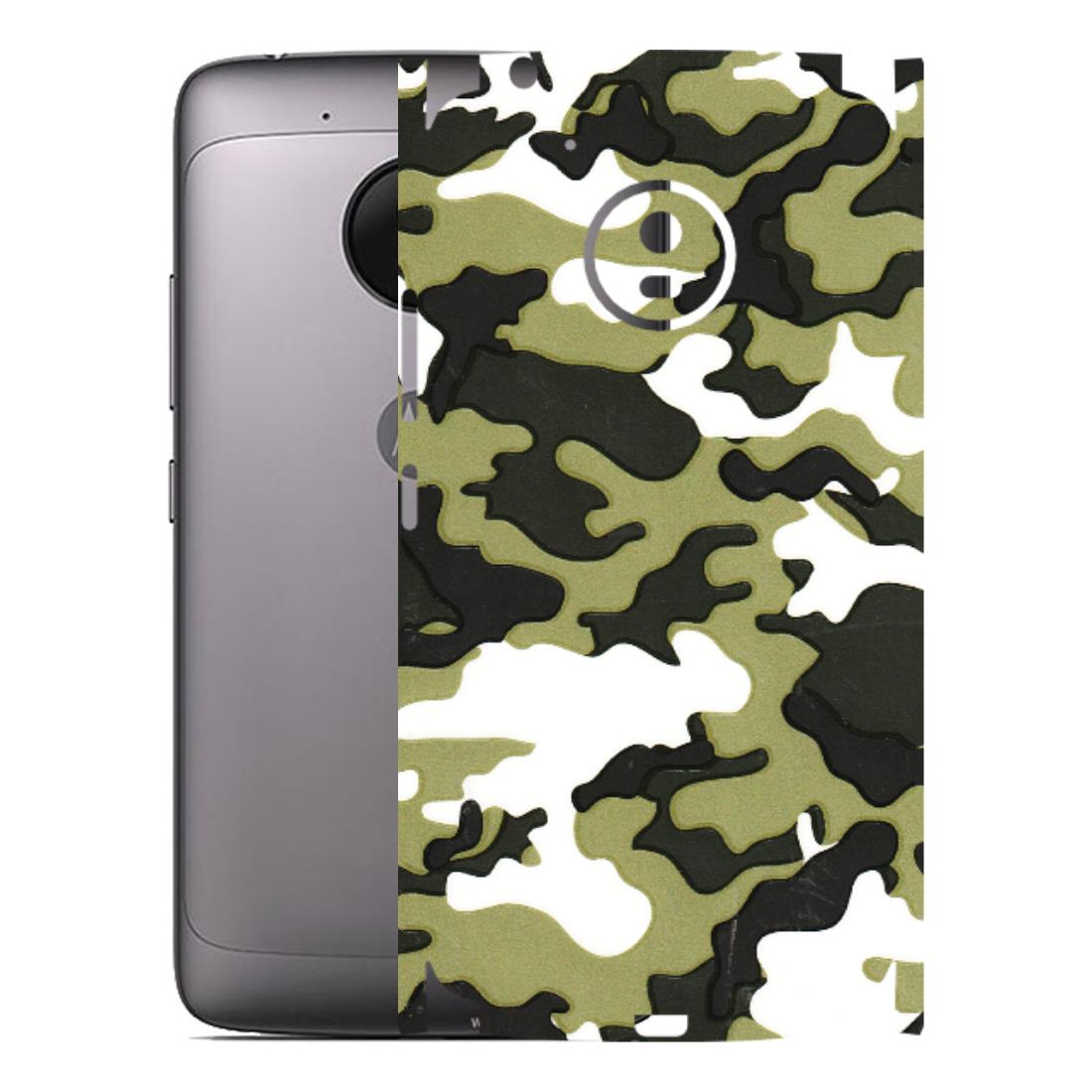 Motorola Phone Skins (All Models) - Camouflages White And Green - 3D Embossed Finish (L-243) Motorola Moto G5