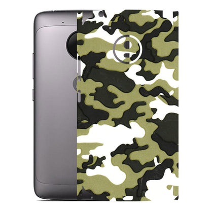 Motorola Phone Skins (All Models) - Camouflages White And Green - 3D Embossed Finish (L-243) Motorola Moto G5