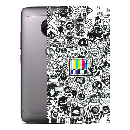 Motorola Phone Skins (All Models) - Doodles Positive Art - 3D Embossed Finish (L-263) Motorola Moto G5