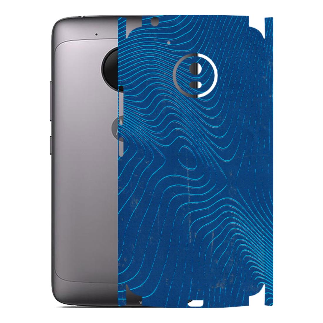 Motorola Phone Skins (All Models) - Abstract Blue Line Map - 3D Embossed Finish (L-272) Motorola Moto G5
