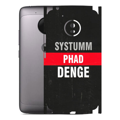 Motorola Phone Skins (All Models) - Systumm Phad Denge - 3D Embossed Finish (L-278) Motorola Moto G5
