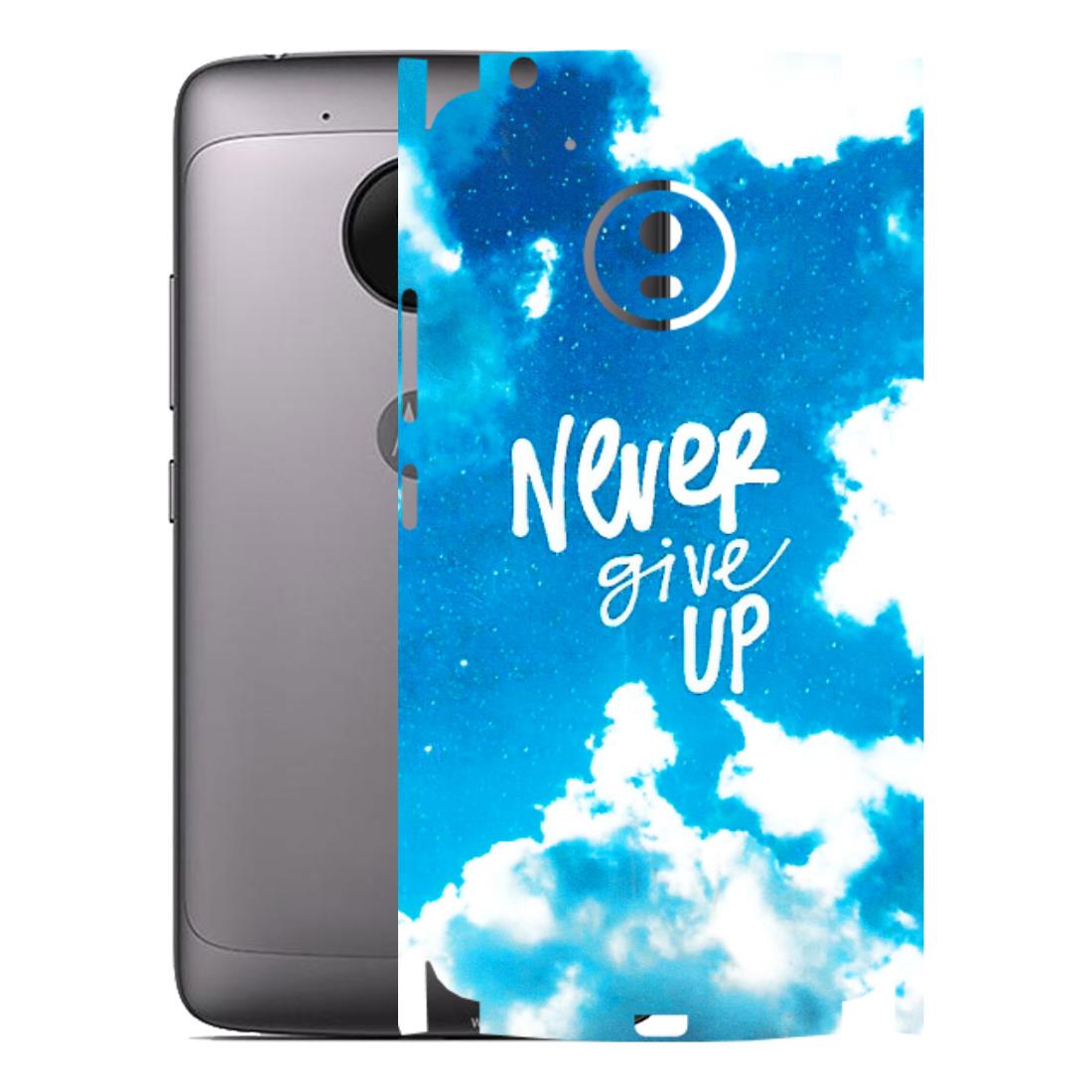 Motorola Phone Skins (All Models) - Never Give Up - 3D Embossed Finish (L-279) Motorola Moto G5