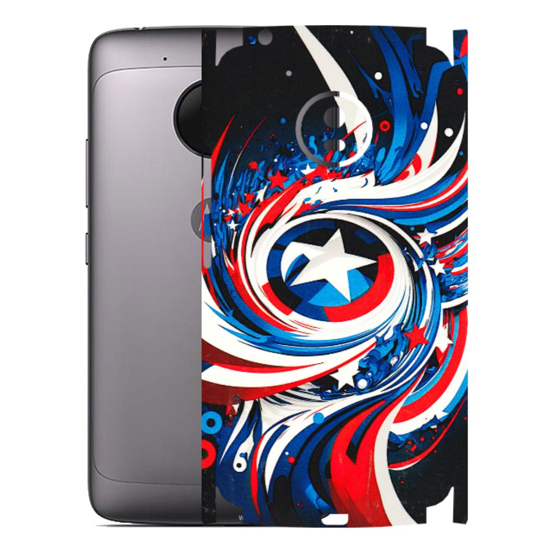Motorola Phone Skins (All Models) - Captain America Logo - 3D Embossed Finish (L-307) Motorola Moto G5