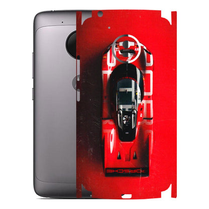 Motorola Phone Skins (All Models) - Red Porsche Car Logo - 3D Embossed Finish (L-315) Motorola Moto G5