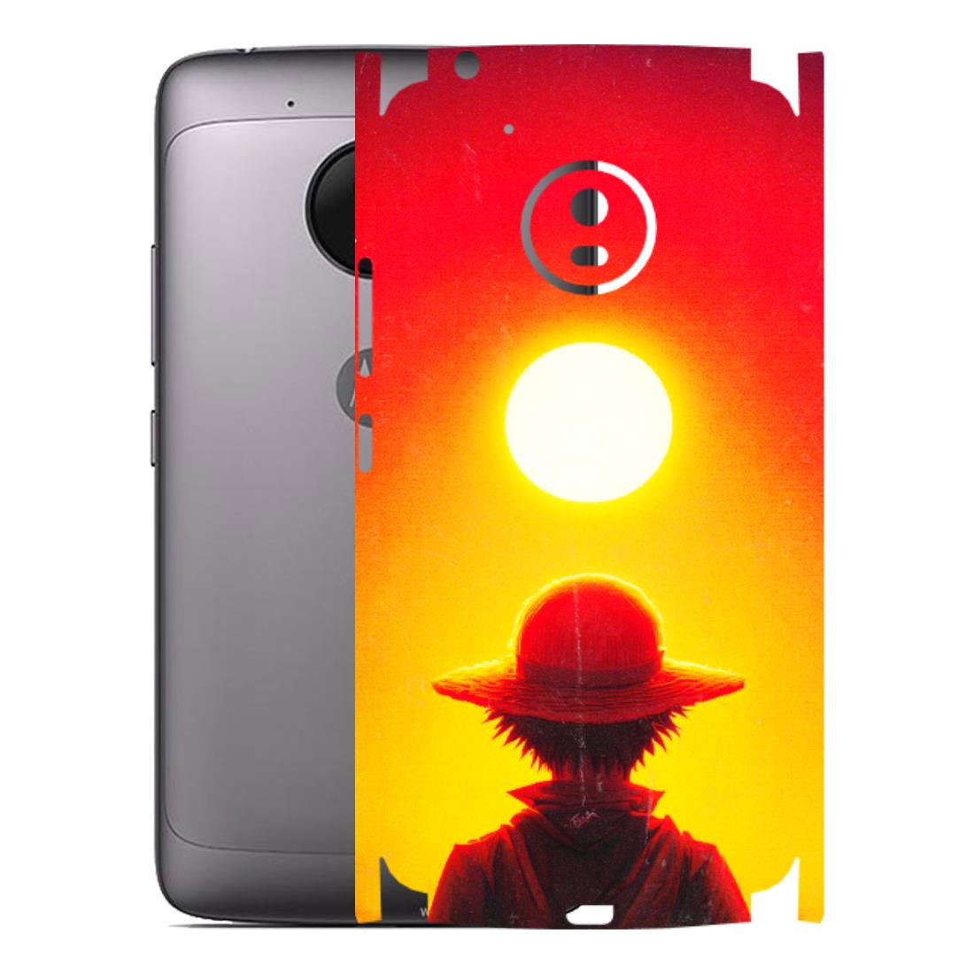 Motorola Phone Skins (All Models) - Cool Sunset With Monkey D.Luffy Anime - 3D Embossed Finish (L-329) Motorola Moto G5