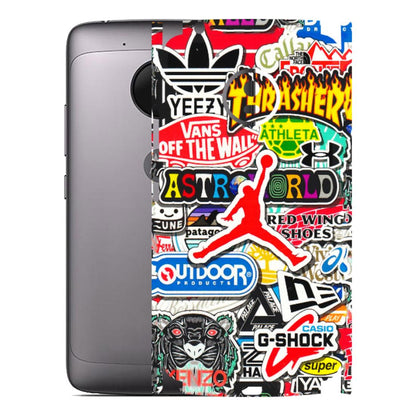 Motorola Phone Skins (All Models) - Multi Brands Sticker Graffiti - 3D Embossed Finish (L-37) Motorola Moto G5