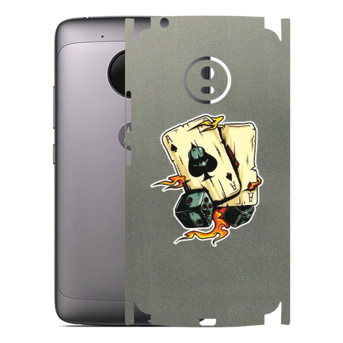 Motorola Phone Skins (All Models) - Grey Cards Of Ace - 3D Embossed Finish (L-77) Motorola Moto G5