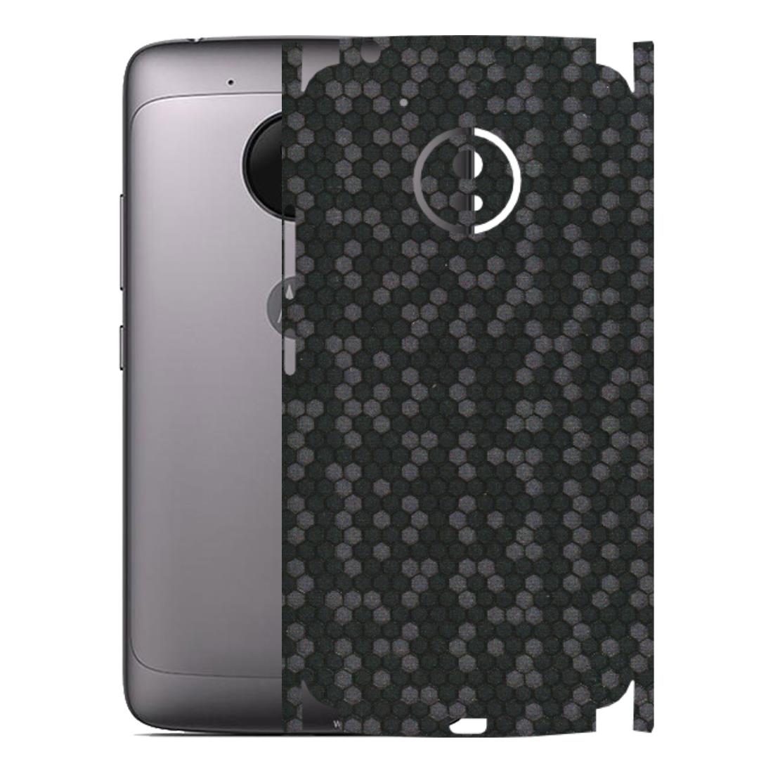 Motorola Phone Skins (All Models) - Black Grey Honeycomb Sober - 3D Embossed Finish (L-85) Motorola Moto G5