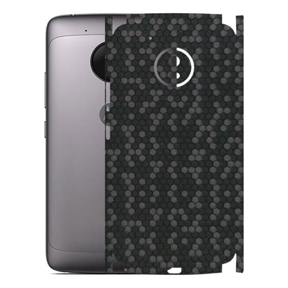 Motorola Phone Skins (All Models) - Black Grey Honeycomb Sober - 3D Embossed Finish (L-85) Motorola Moto G5