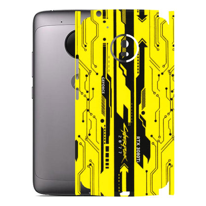 Motorola Phone Skins (All Models) - Yellow Cyberpunk - 3D Embossed Finish (L-93) Motorola Moto G5