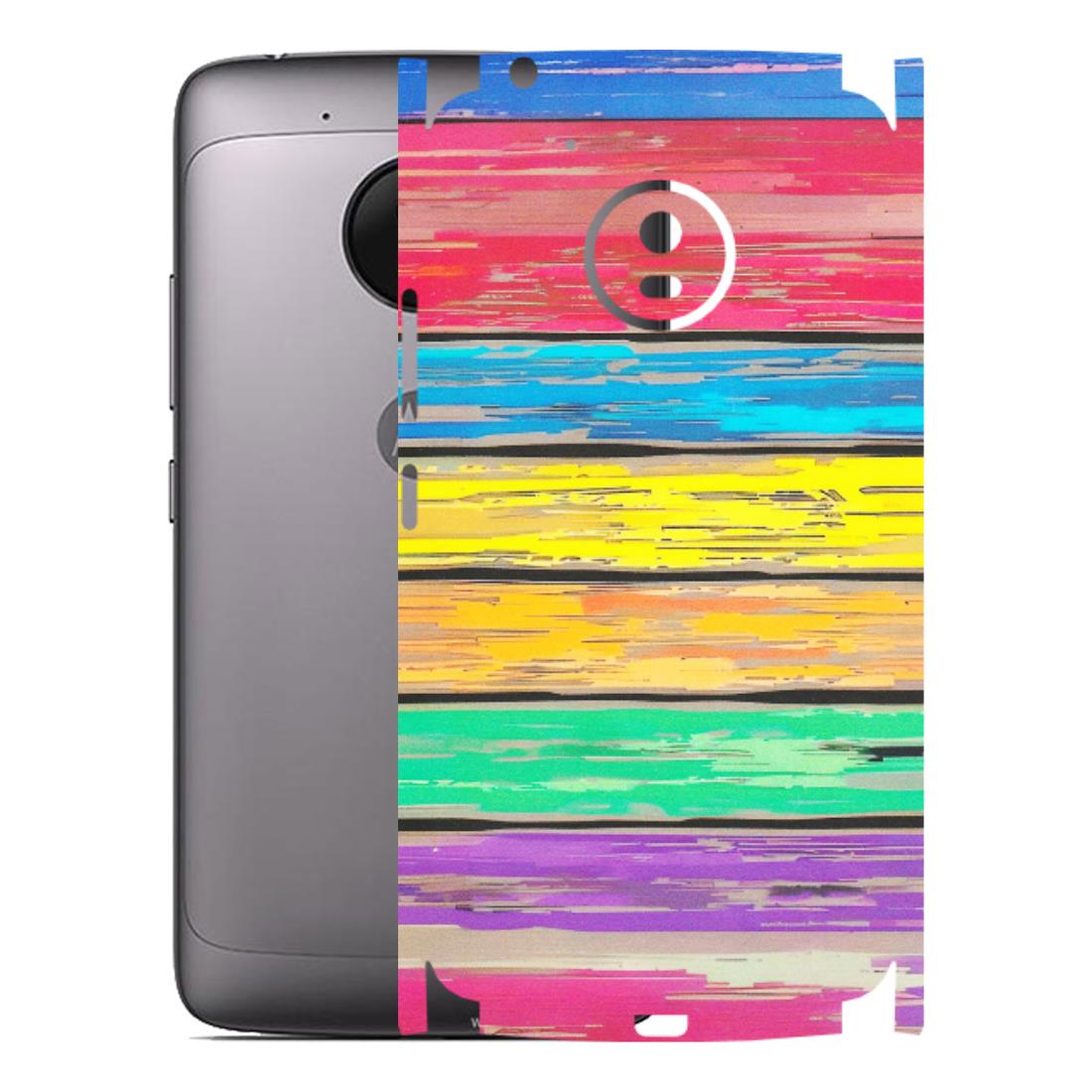 Motorola Phone Skins (All Models) - Multi Colour Wooden Wall - Matte Finish (M-96) Motorola Moto G5