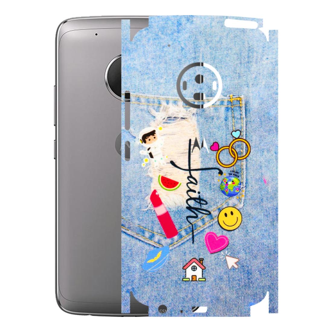 Motorola Phone Skins (All Models) - Denim Jeans Pocket - 3D Embossed Finish (L-134) Motorola Moto G5 Plus