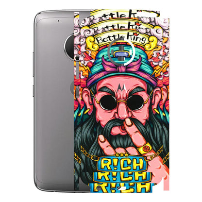 Motorola Phone Skins (All Models) - Battle King Dude Face - 3D Embossed Finish (L-178) Motorola Moto G5 Plus
