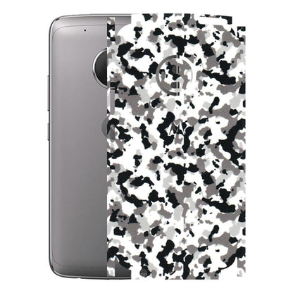 Motorola Phone Skins (All Models) - White Black Camouflage - 3D Embossed Finish (L-18) Motorola Moto G5 Plus