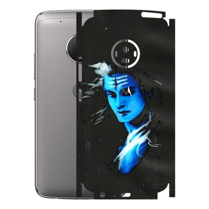 Motorola Phone Skins (All Models) - Har Har Mahadev Blue/Black - 3D Embossed Finish (L-185) Motorola Moto G5 Plus