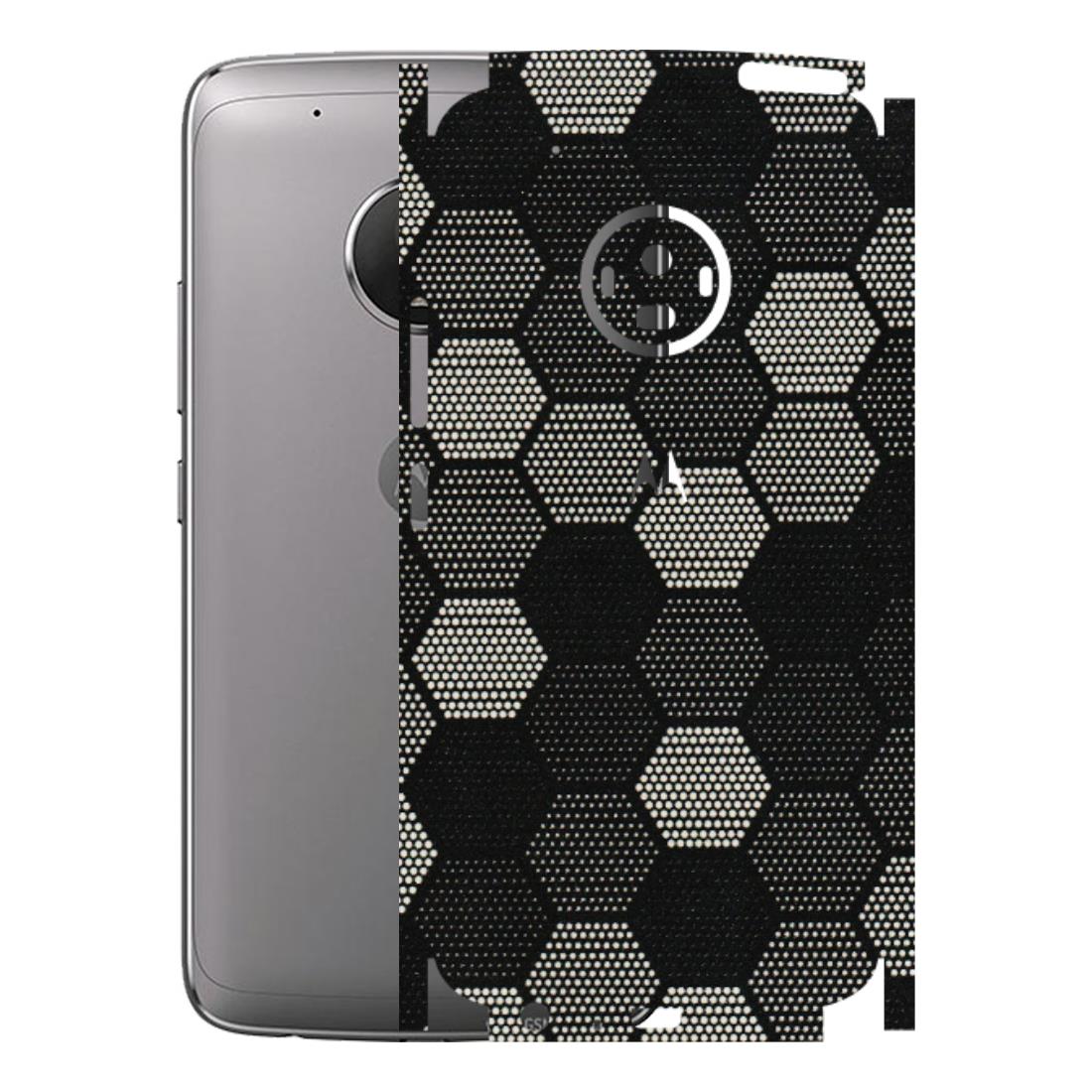 Motorola Phone Skins (All Models) - Black & White Dotted Honeycomb Texture - 3D Embossed Finish (L-202) Motorola Moto G5 Plus