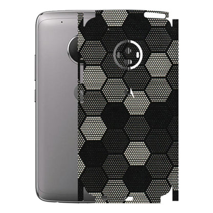 Motorola Phone Skins (All Models) - Black & White Dotted Honeycomb Texture - 3D Embossed Finish (L-202) Motorola Moto G5 Plus
