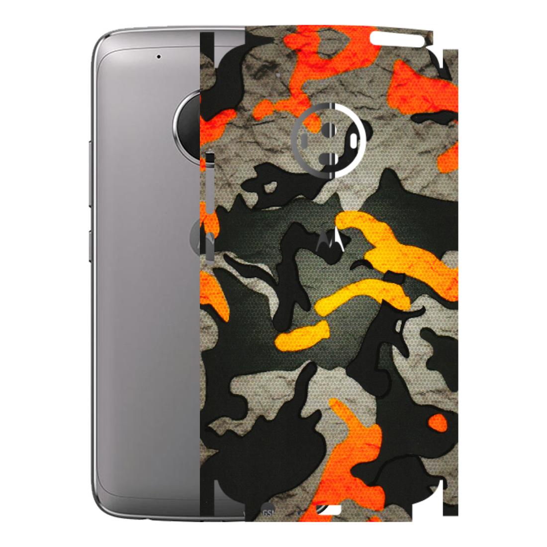 Motorola Phone Skins (All Models) - Orange Camouflage - 3D Embossed Finish (L-204) Motorola Moto G5 Plus