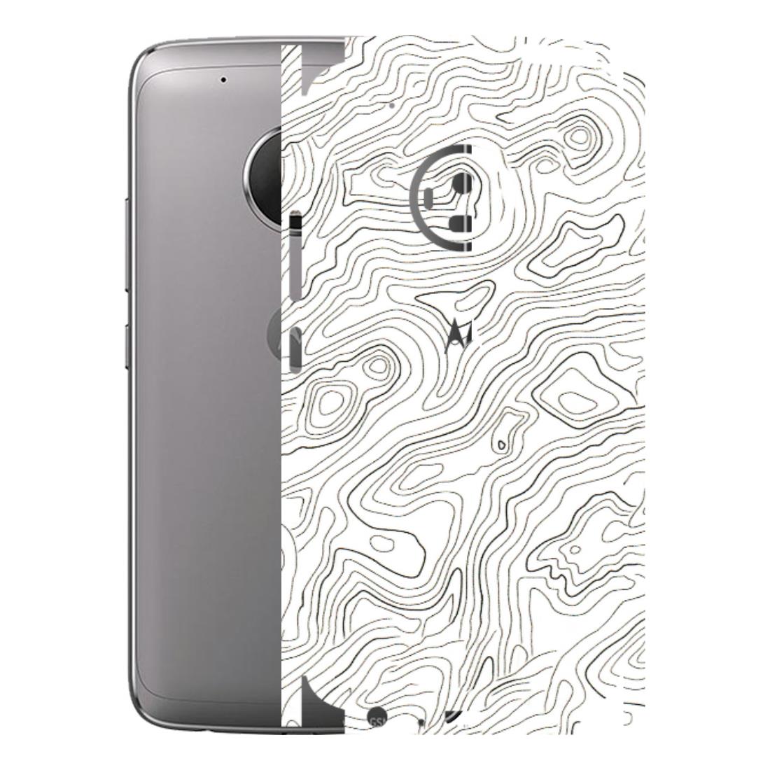 Motorola Phone Skins (All Models) - White Black Swirls - 3D Embossed Finish (L-219) Motorola Moto G5 Plus